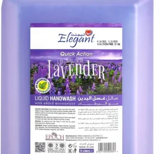 Elegant Hand Wash Liquid Refill – 5 Liter – Lovely LAVENDER – Effective Germ Protection – Liquid Hand Wash provides Gentle And Effective Care – Fragrant And Soft